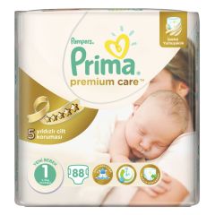 Prima Premium Care No:1 Yenidoğan 88 Adet Mega Paket Bebek Bezi