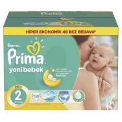 Prima Bebek Bezi Aktif Bebek 2 Beden Mini Hiper Ekonomik Paket 136 Adet