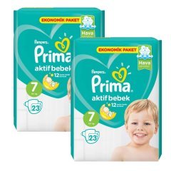 Prima Aktif Bebek Bezi Ekonomik Paket 7 Beden Large 46 Adet