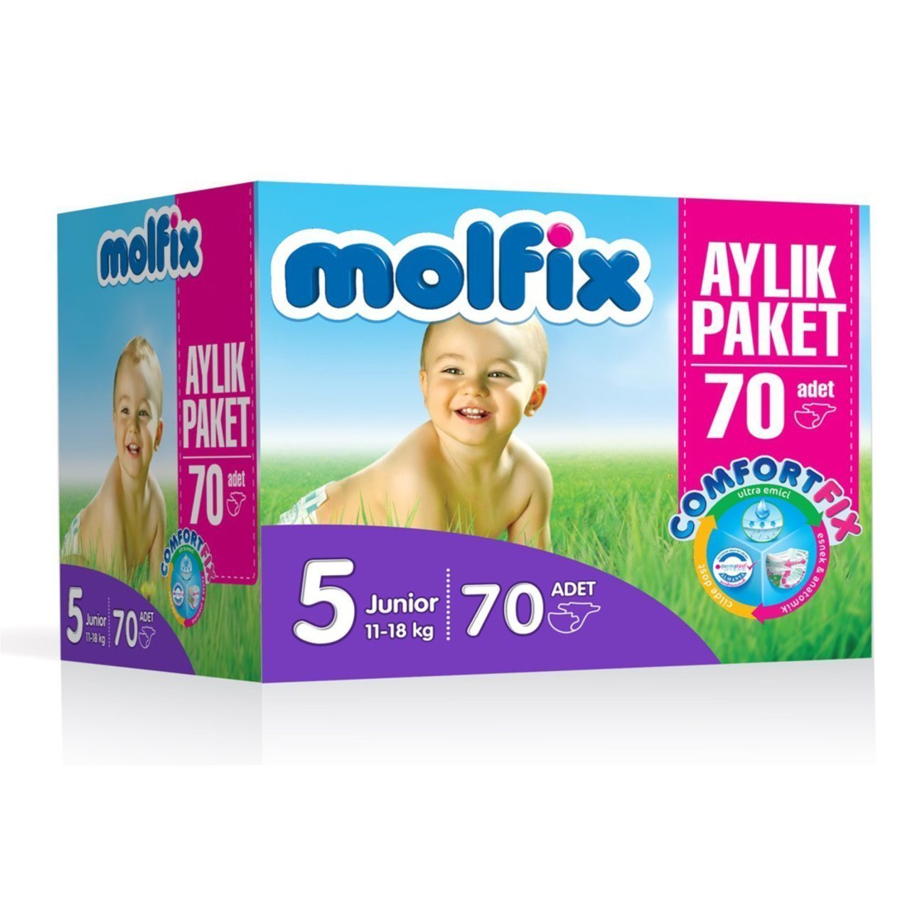 Molfix Comfort Fix No:5 Junior 70 Adet Aylık Paket Bebek Bezi