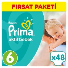 Prima Bebek Bezi Aktif Bebek Fırsat Paketi 6 Beden 48 Adet